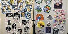 1 Full Binder Page front/back Vintage 80s 90s Stickers Puff Scratch n Sniff Good