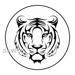 30 TIGER ENVELOPE SEALS LABELS STICKERS 1.5″ ROUND BLACK AND WHITE GIFTS
