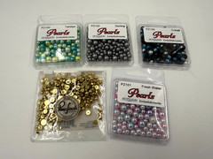 Lot of MIXED MEDIA & SCRAPBOOK Beads Glitter & Texture Embellishments, USED