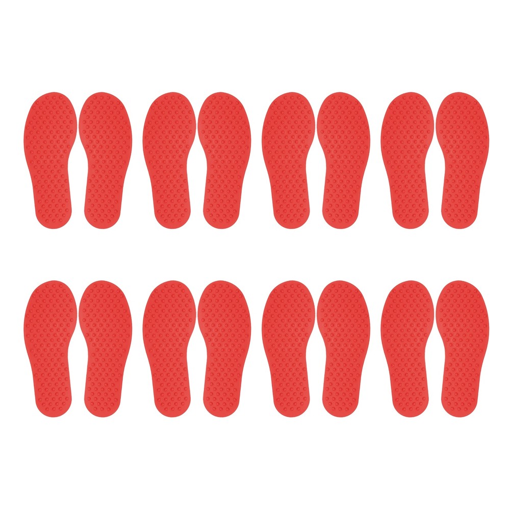 8 Pairs Feet Markers for Classroom Plastic Floor Foot Shaped Markers Red