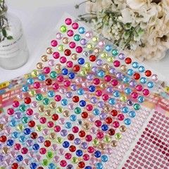 3120pcs 6mm Self-Adhesive Rhinestone Stickers Gem Jewels Colored