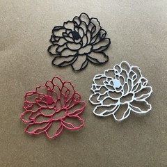 FLOWERS card stock die cut embellishments 6 Pcs Choose color 2” x 2-1/4″