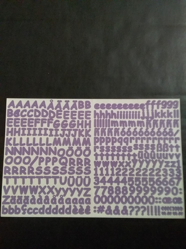 Creative Memories – Mini ABC/123 – Purple Sassy Stickers – One Sheet