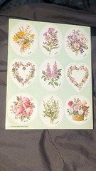 Vintage American Greetings Stickers Flowers Bouquets Daffodil Roses 1 Sheet