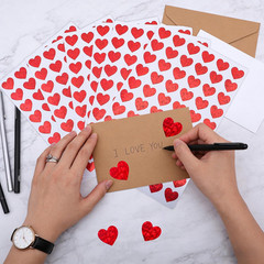 1920Pcs Holographic Glitter Heart Stickers, 0.5Inch Mini Red Hearts