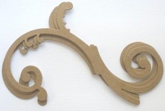 {3} FLOURiSH – Style 3 – Decorative Swirl Bare Chipboard Die Cuts – 4 7/16″