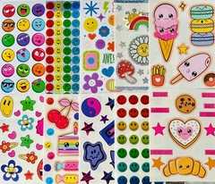 10 Happy Face Good Vibes Sticker Set Food Fruit Dessert Smiley Faces Cartoon Art