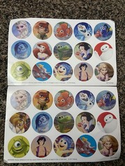 Lot Of 2 Sheets DISNEY CHARACTERS Stickers Cars,Frozen,Finding Nemo,Snow White