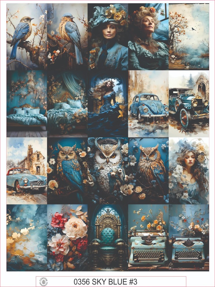 SKY BLUE #3 – COMPLETE SHEET OF 20 STICKERS