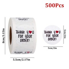 500Pcs 1.5″/2.5″ Thank You For Your Order Stickers Small Business Envelope Lable