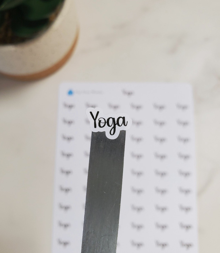 Yoga Text Stickers for Calendars, Planners and Journals