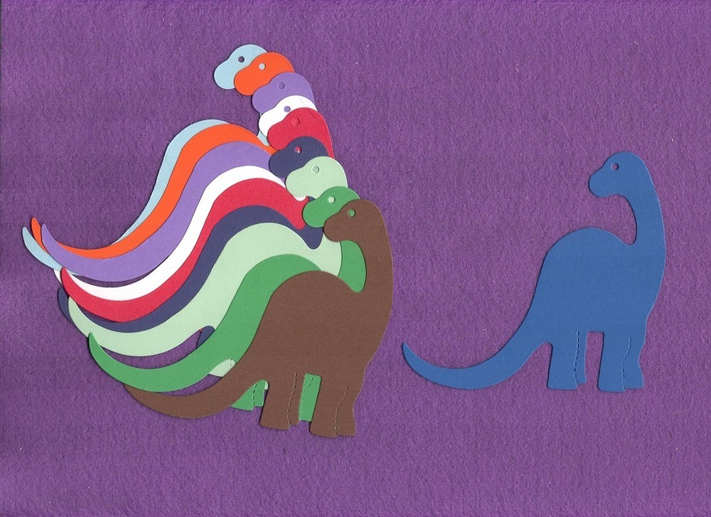 BRONTO DINOSAUR die cuts Scrapbook cards