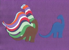 BRONTO DINOSAUR die cuts Scrapbook cards