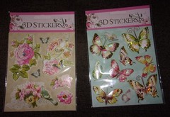 4 Packages of Creative Scrapbooking 3D Stickers- Flowers Birds Butterflies