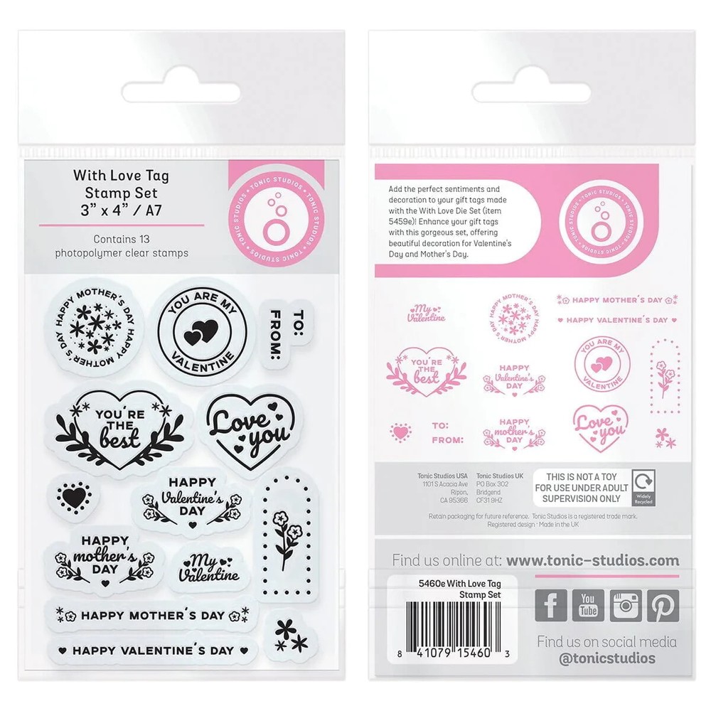 Tonic Studios Acrylic Stamp – WITH LOVE TAG STAMP SET