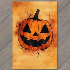 STICKER Halloween Pumpkin Cute Orange Jack-O-Lantern Adorable Spooky Fall Fun