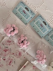 Ribbon Roses Floral Fabric Samples Scrapbooking Supplies Slow Stitch