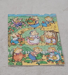 Vintage Gibson Greetings GGI Pig Farmers Hog Family 1 Sticker Sheet Tina RARE