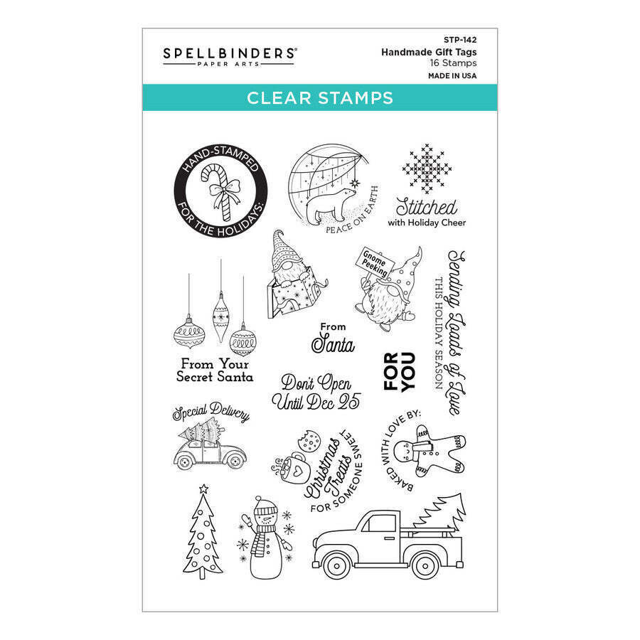 SPELLBINDERS CLEAR ACRYLIC STAMP – HANDMADE GIFT TAGS STP – 142