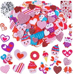 Winlyn Assorted Valentine’s Day Stickers Embellishments Craft Smile Face Heart C