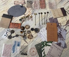 Vintage LOT OF REBECCA SOWER ATTIC COLLECTION scrapbook Embellishments