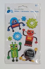 Robots Boy Toys Puffy Scrapbooking Stickers By Momenta