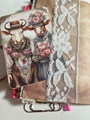 valentines junk journal scrapbook tassel pen clip 62 rabbits pink bow