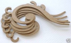 {6} *ACCENT SWiRL* – Style 3 – Bare Unfinished Chipboard Die Cuts – 2.5″ x 4.5″
