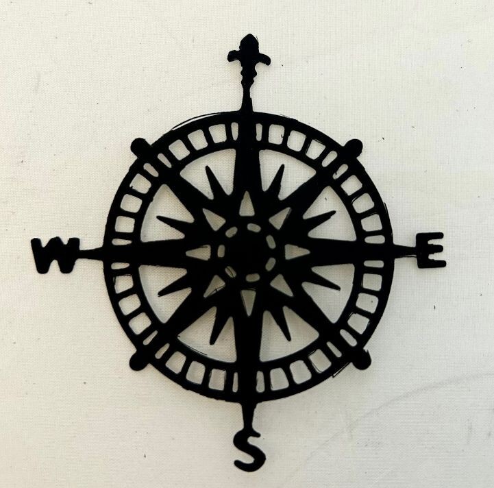 Travel Die Cuts * Compass Die Cuts * Set of 12 * Black Cardstock * Explore!