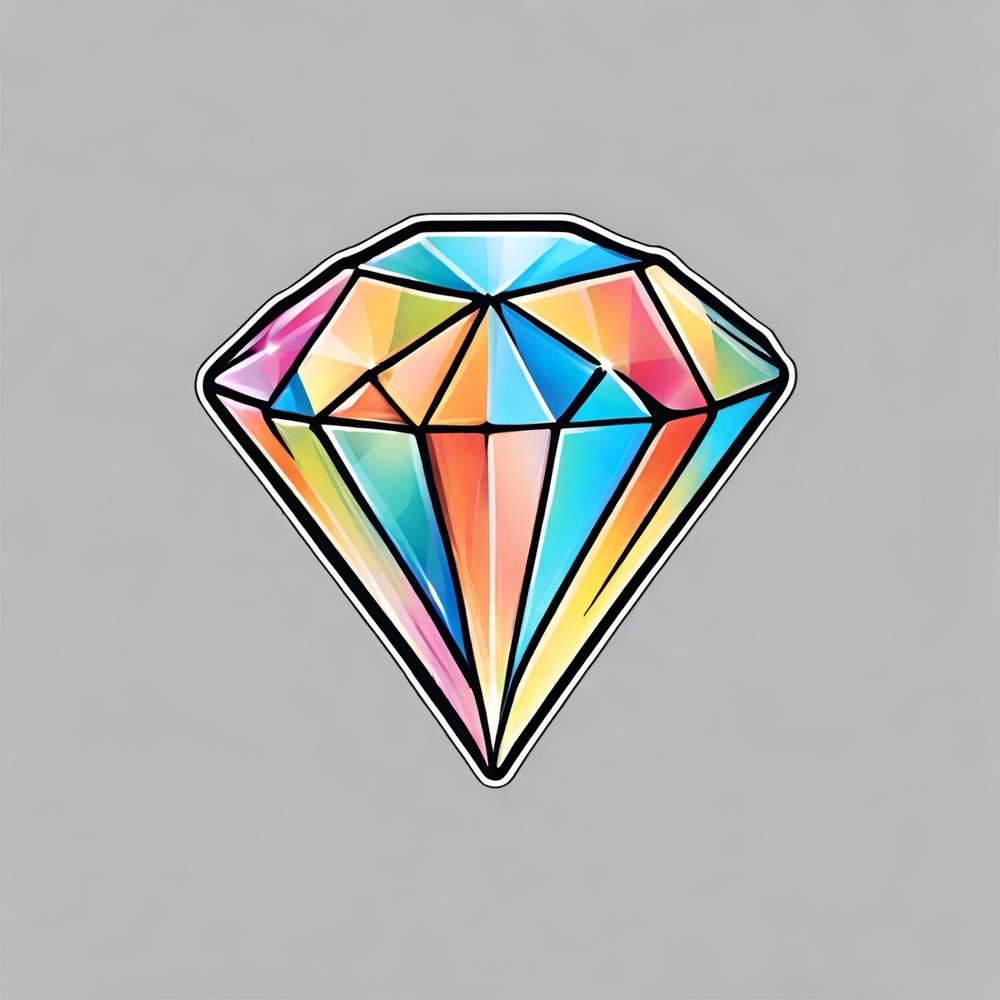 Colourful Diamond Sticker 3×3”