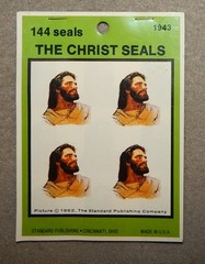 1 Pack Vintage Gummed Jesus Stickers (1″ x 1 1/4″) 144 Stickers – new