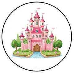 PRINCESS CASTLE ENVELOPE SEALS LABELS STICKERS PARTY FAVORS
