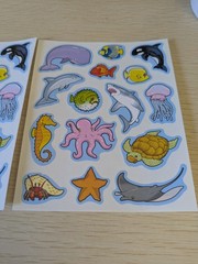 2 Sheets Vintage Carson-Dellosa Realistic Sea Life Stickers, 30 Stickers