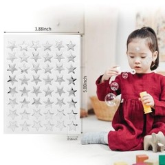 0.6″ Star Stickers – 1920 Pcs, 40 Sheets – Reward Stickers 1920 Pieces Silver