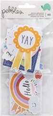Pebbles Kid at Heart EPHEMER, Phrase W/Foil Accents 40 Stickers