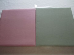 Lot of 2 Scrapbook Fabric Box Binders With 3 Rings & Tie Ribbons Green & Pink