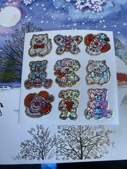 Vintage Prism Vending Sticker Sheet 3×3 Inches Clown Cat Dog Bear Butterfly
