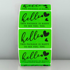 Cute sticker hello this package is happy to see you too sticker label for shops
