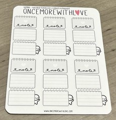 Once More With Love Foldover Coiled Notepad Neutral Sticker Sheet OMWL Stickers