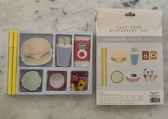 14-piece Fast Food Stationery Set for note-taking, journaling, scrapbooking NEW