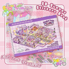 10Pcs Big Size 3D Sticker Scenes DIY Make Your Own Scene House Stickers