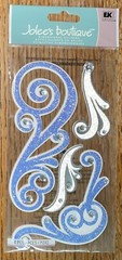 RARE Jolees Angel Accents Glitter Flourish Wedding Card Gem Silver Blue Stickers