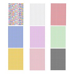 3/4/6mm DIY Rhinestone Stickers Self Adhesive Diamante Crystal Craft Gems Sticky