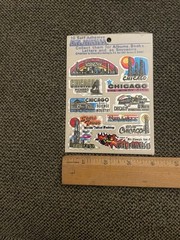 Chicago Illinois Vintage Prism “City Stickers” 1 Sticker Sheet New Sealed