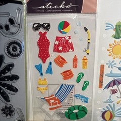 Scrapbook Stickers Mixed Lot of Beach Sea Ocean Summer Travel Flower Themed