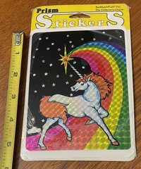 Vintage Extra Large So Much Fun Inc. Unicorn & Rainbow Prism Sticker Rare!