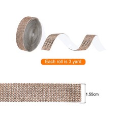 0.6 Inch Self Adhesive Rhinestone Strips 3 Yard for Crafts,Champagne