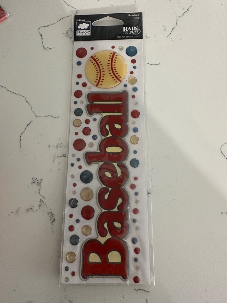 Cloud9 Design Rain Dots Baseball Title 70PC Color Baseball Scrapbooking Crafts