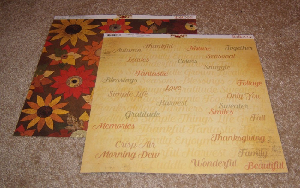 Bo Bunny Double-Sided Paper(2) ~ Farmers Market ~ Farmers Market Gratitude
