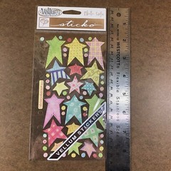 1 EK Sticko Vellum Pastel Stars Stickers Fabric Patterns Dots Starry